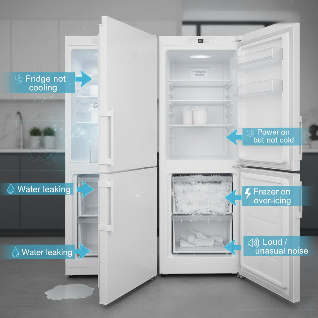 Common fridge problems diagram for repair in Kuala Lumpur